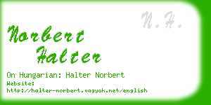 norbert halter business card